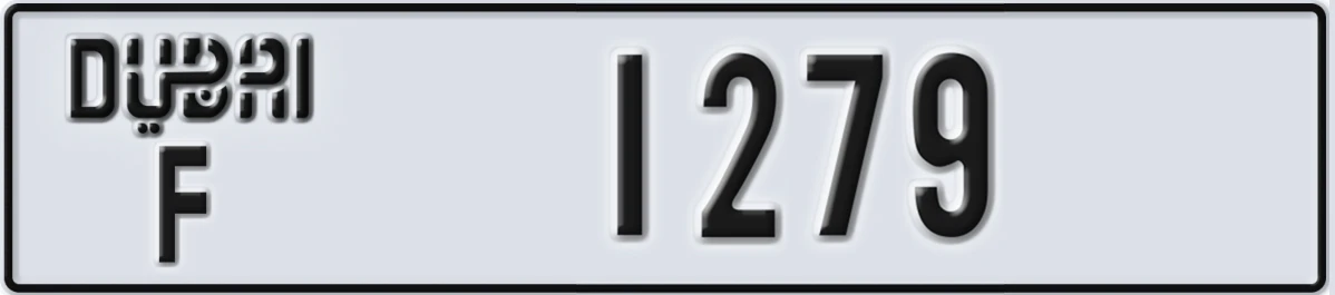 UAE License Plate Dubai F 1279