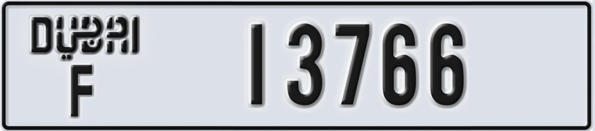 UAE License Plate Dubai F 13766