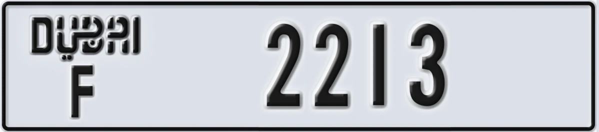 UAE License Plate Dubai F 2213