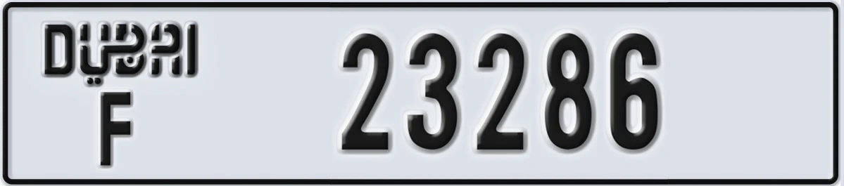 UAE License Plate Dubai F 23286