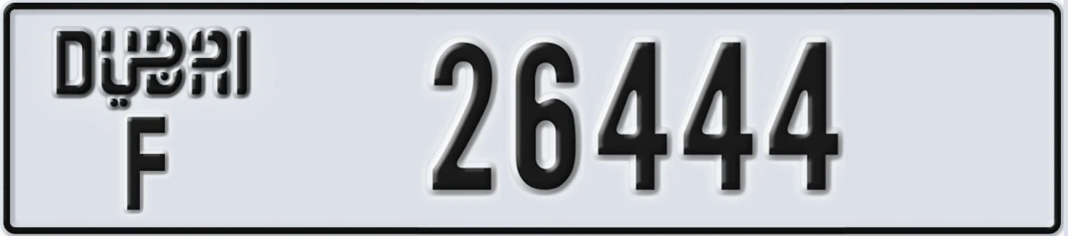 UAE License Plate Dubai F 26444