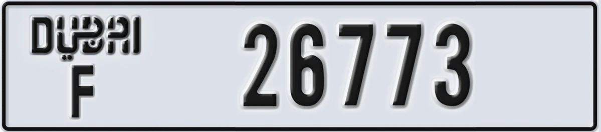 UAE License Plate Dubai F 26773
