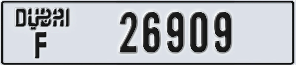 UAE License Plate Dubai F 26909