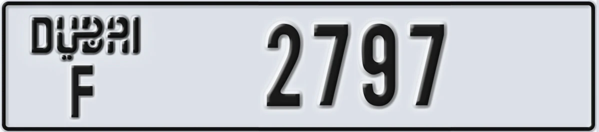 UAE License Plate Dubai F 2797