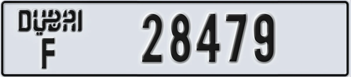 UAE License Plate Dubai F 28479