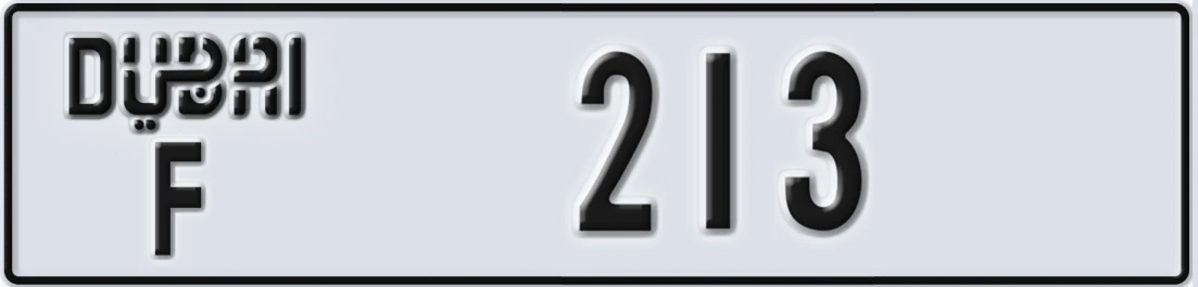 UAE License Plate Dubai F 2X13