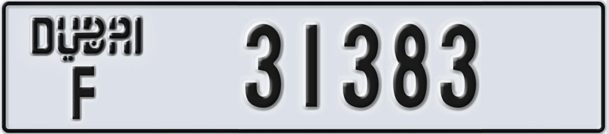 UAE License Plate Dubai F 31383