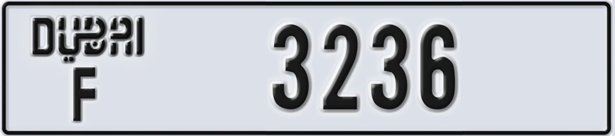 UAE License Plate Dubai F 3236