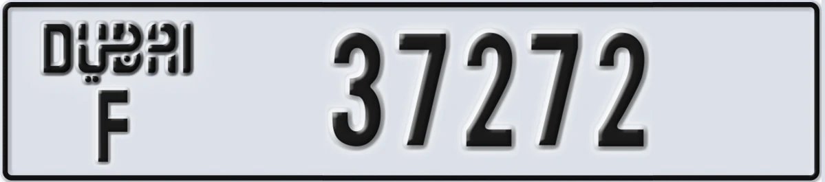 UAE License Plate Dubai F 37272
