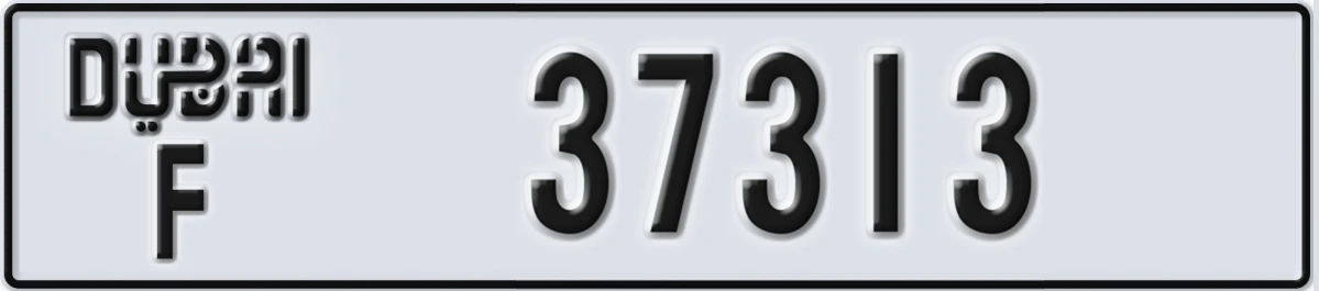 UAE License Plate Dubai F 37313