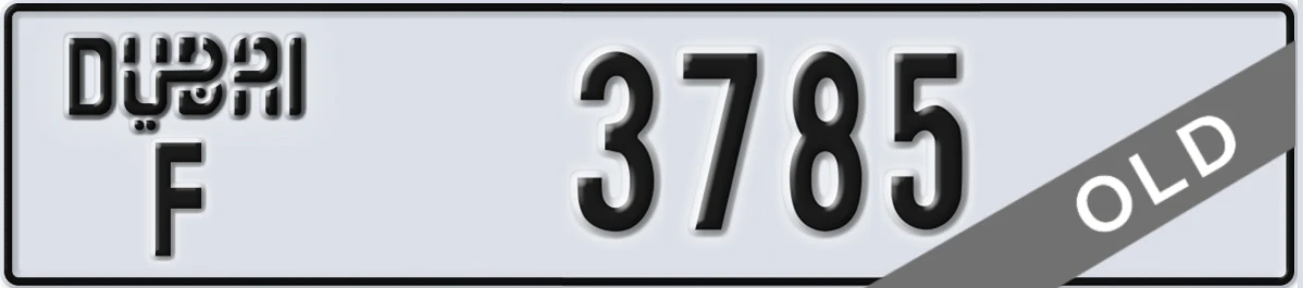 UAE License Plate Dubai F 3785