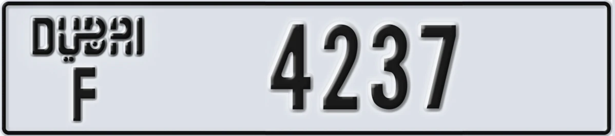 UAE License Plate Dubai F 4237