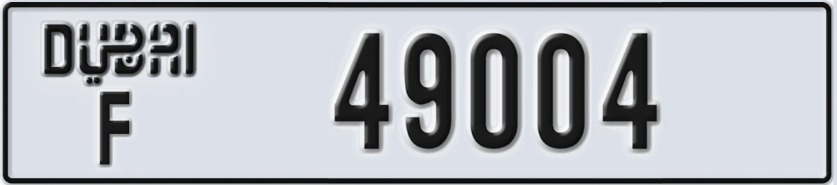 UAE License Plate Dubai F 49004