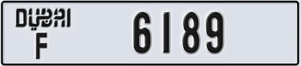 UAE License Plate Dubai F 6189