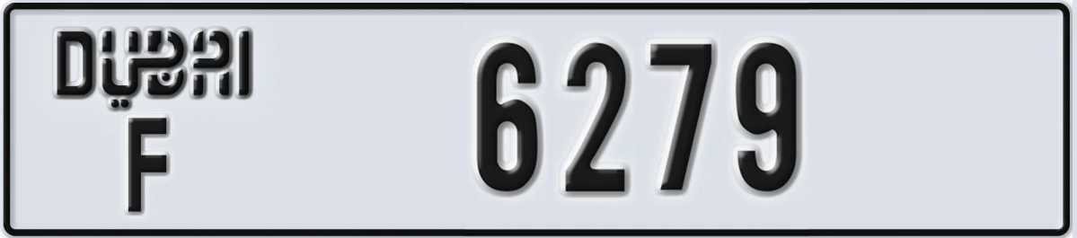 UAE License Plate Dubai F 6279
