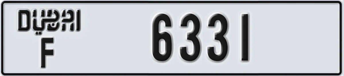UAE License Plate Dubai F 6331