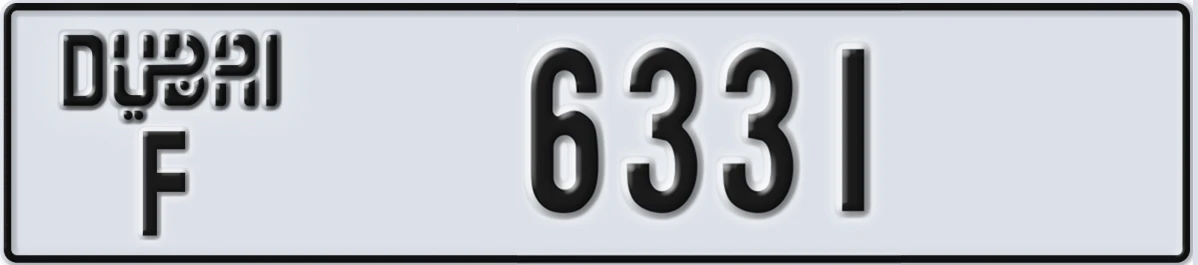 UAE License Plate Dubai F 6331