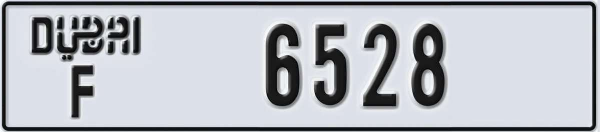 UAE License Plate Dubai F 6528