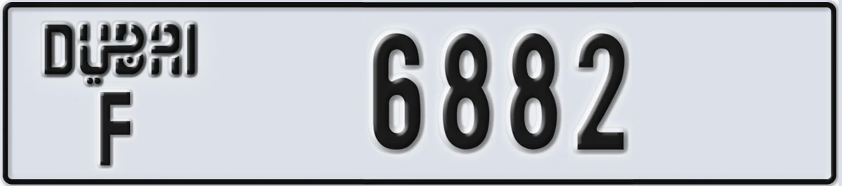 UAE License Plate Dubai F 6882