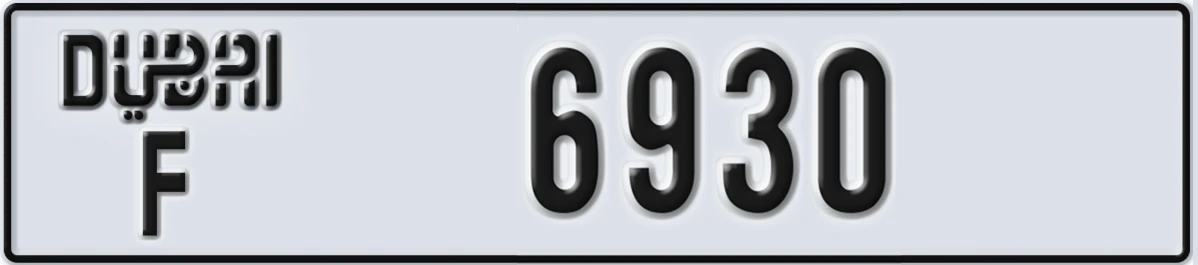 UAE License Plate Dubai F 6930