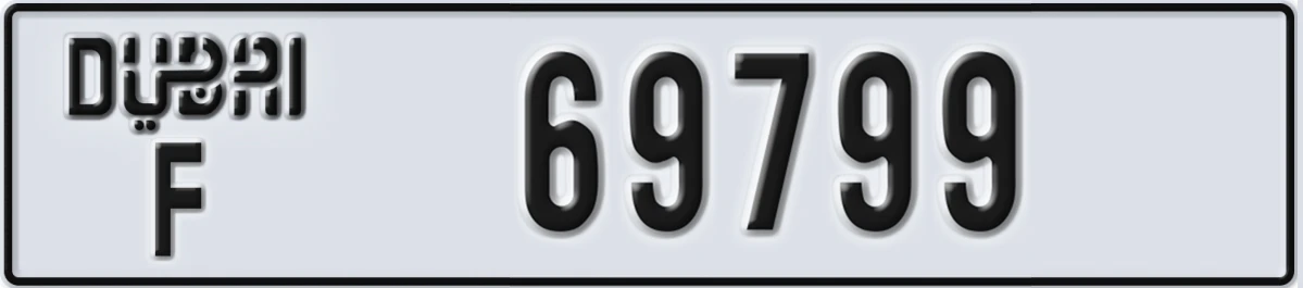 UAE License Plate Dubai F 69799