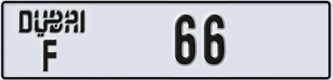 UAE License Plate Dubai F 6X6