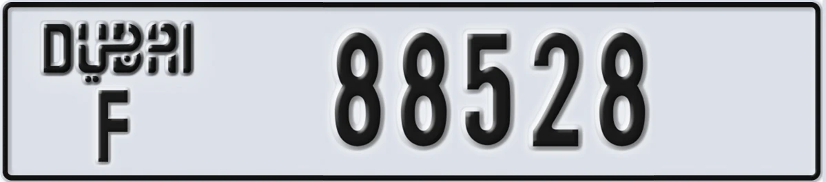 UAE License Plate Dubai F 88528