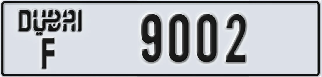 UAE License Plate Dubai F 9002X