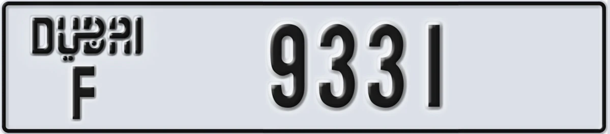 UAE License Plate Dubai F 9331