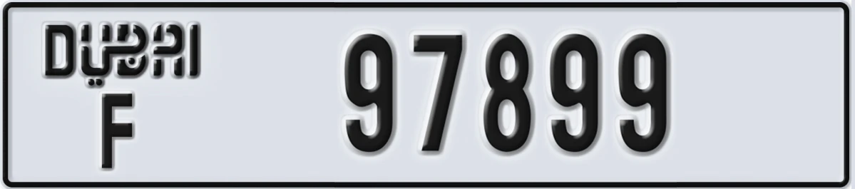 UAE License Plate Dubai F 97899