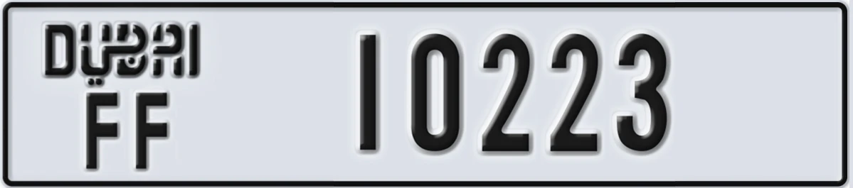 UAE License Plate Dubai FF 10223