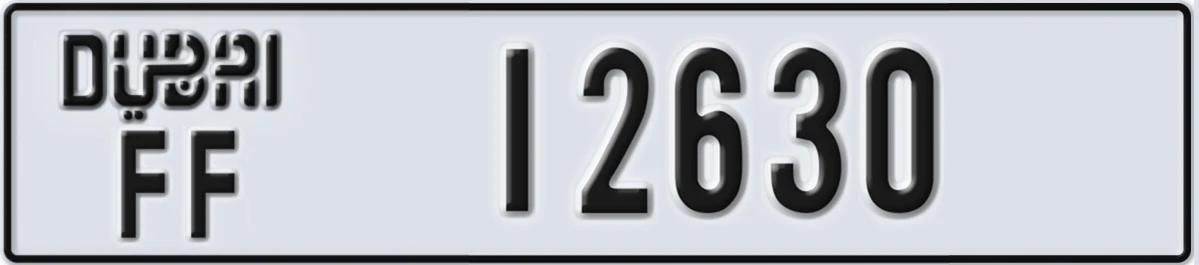 UAE License Plate Dubai FF 12630