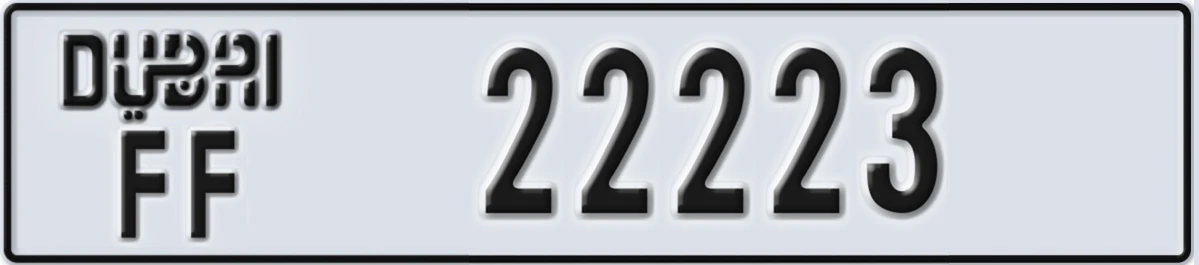 UAE License Plate Dubai FF 22223