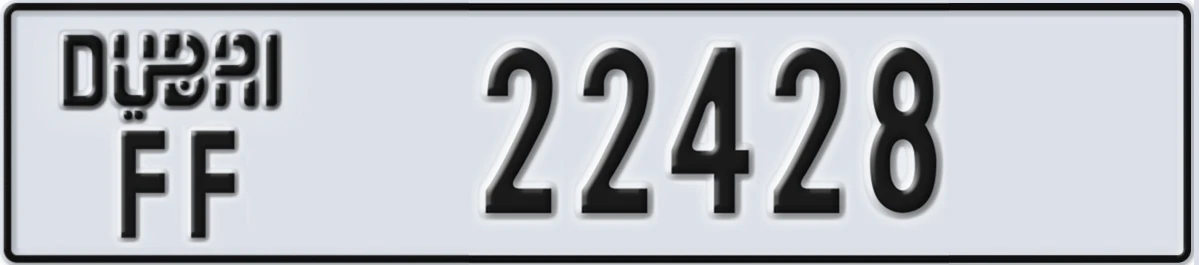UAE License Plate Dubai FF 22428