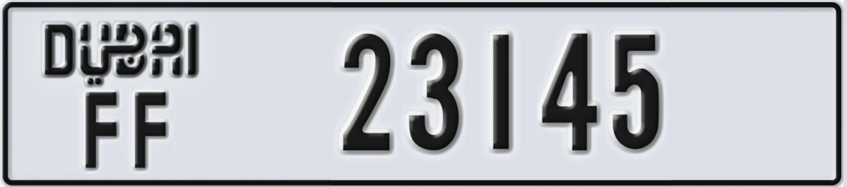 UAE License Plate Dubai FF 23145