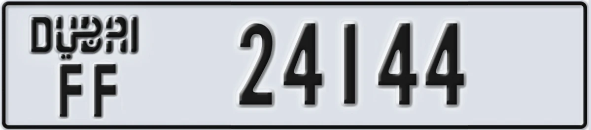 UAE License Plate Dubai FF 24144