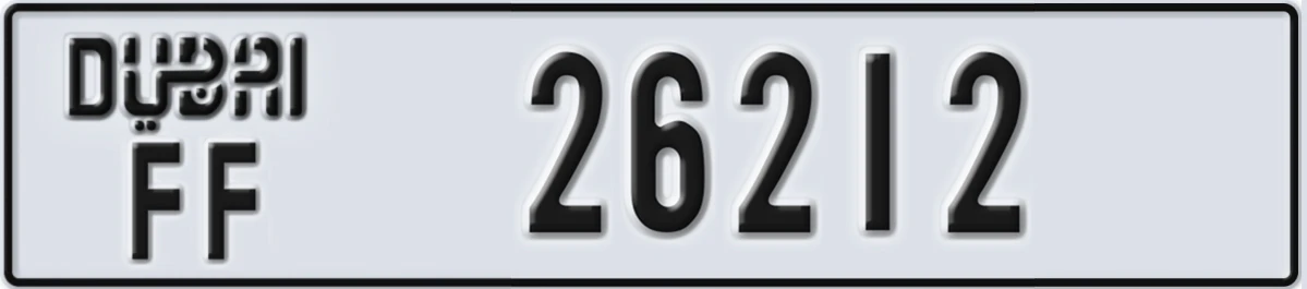 UAE License Plate Dubai FF 26212