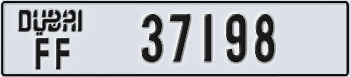 UAE License Plate Dubai FF 37198
