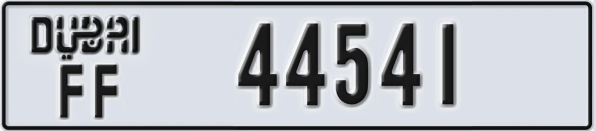 UAE License Plate Dubai FF 44541