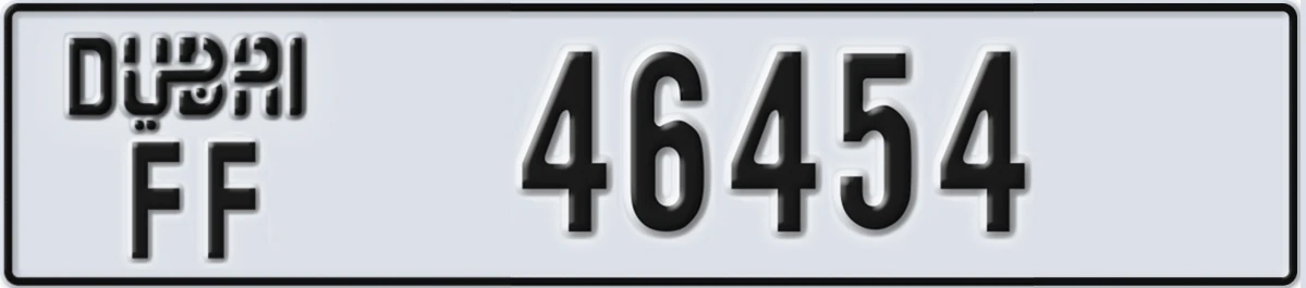 UAE License Plate Dubai FF 46454
