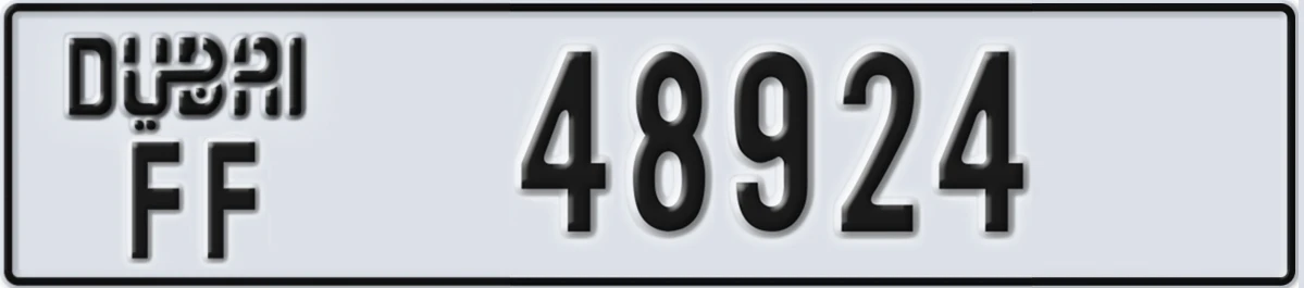 UAE License Plate Dubai FF 48924
