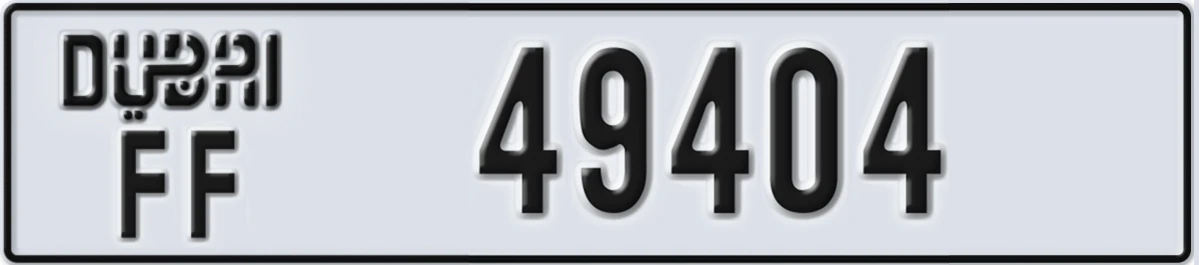UAE License Plate Dubai FF 49404