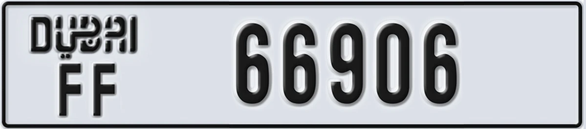 UAE License Plate Dubai FF 66906