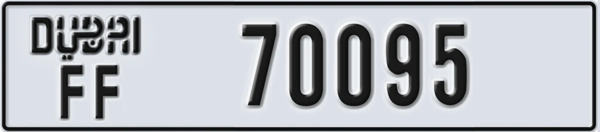 UAE License Plate Dubai FF 70095