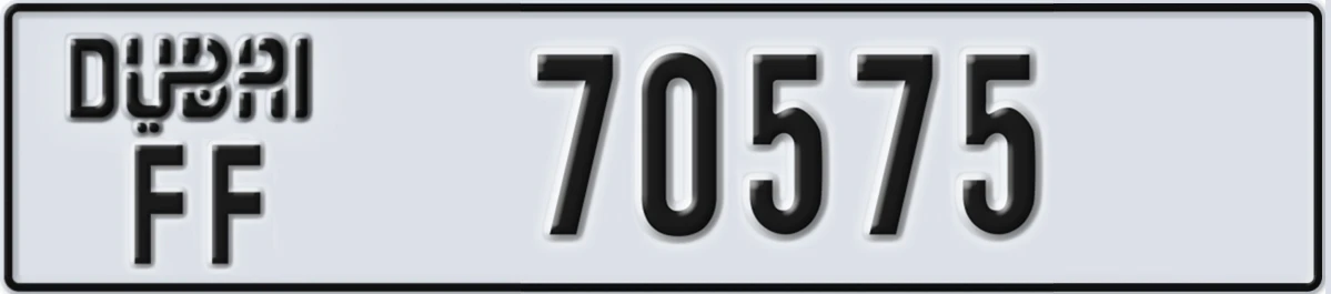 UAE License Plate Dubai FF 70575