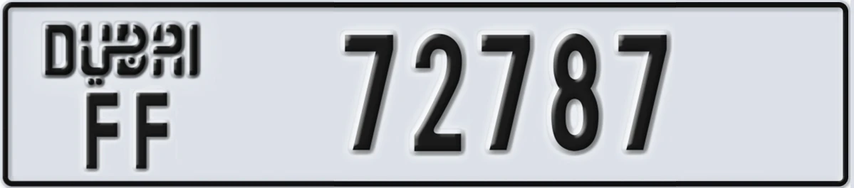 UAE License Plate Dubai FF 72787