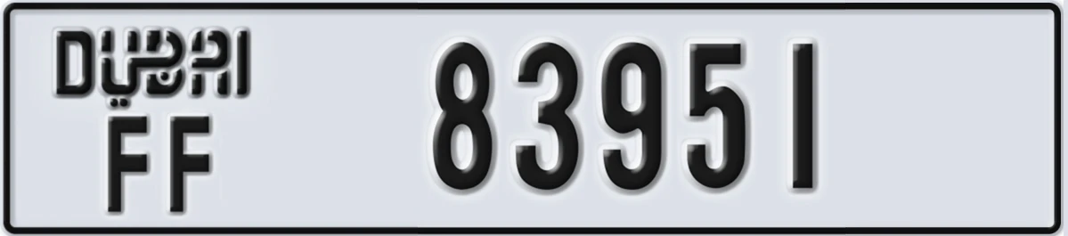 UAE License Plate Dubai FF 83951