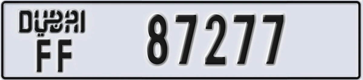 UAE License Plate Dubai FF 87277