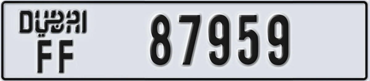 UAE License Plate Dubai FF 87959