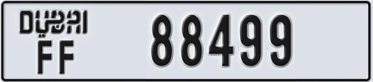 UAE License Plate Dubai FF 88499